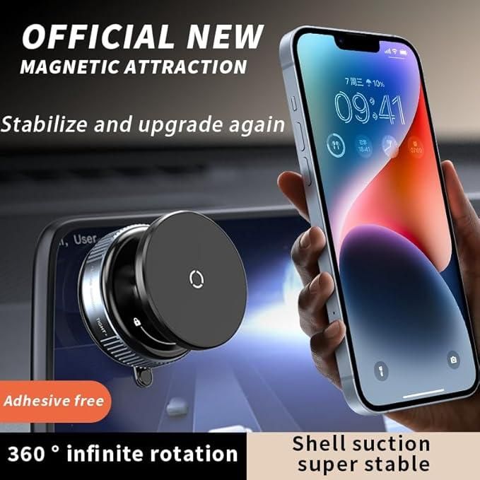 Magnetic Suction Phone Holder | 360° Strong Grip | Universal Mobile Stand for Car, Desk & Home
