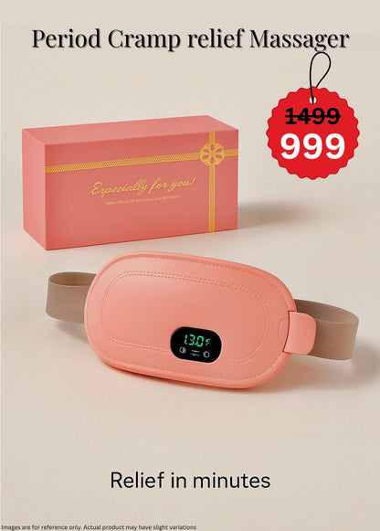 Period Cramp Relief Heating & Vibration Massage Belt | Fast Pain Relief | Rechargeable | Premium Gift Box